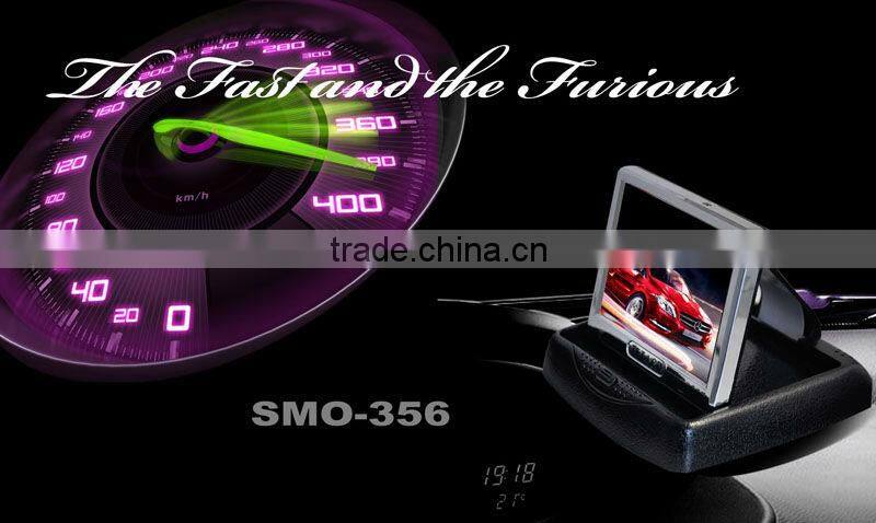 3.5 inch TFT LCD folding rearview car monitor