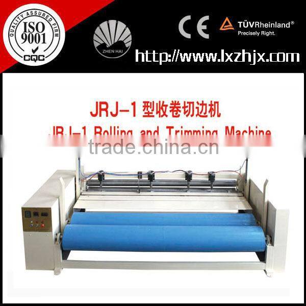 Nonwoven glue free wadding edge trimming and coiling machine