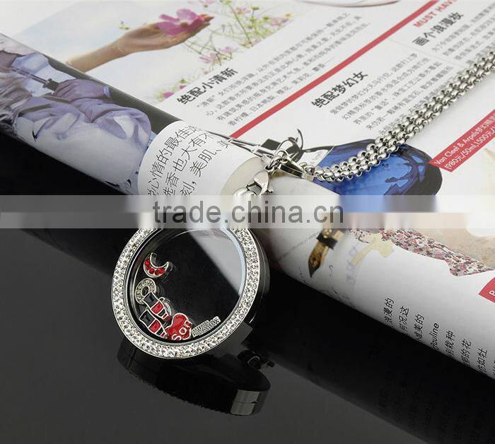 Stainless Steel Round Shape Floating Locket Charm