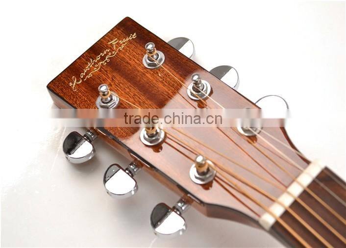 Manufacturing D-shape solid spruce & sapele rosewood fingerboard acoustic guitar