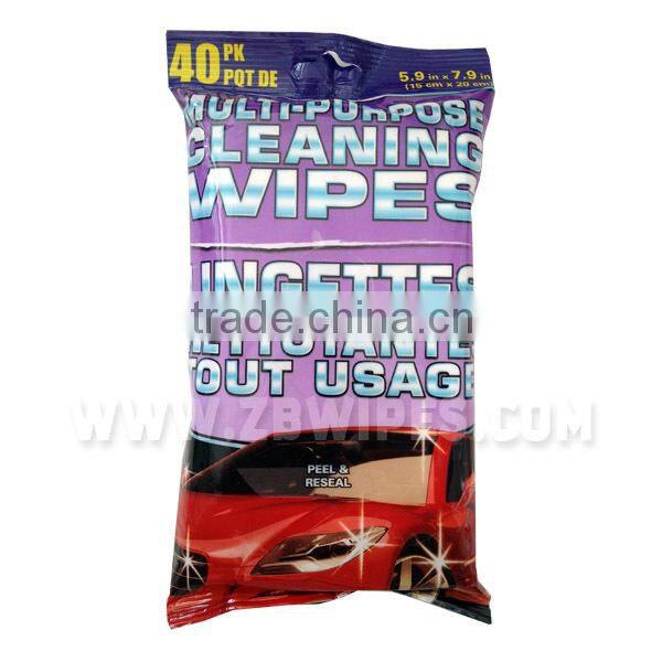 40PC Multi-purpose Cleaning Auto Wet Wipes FDA Approved