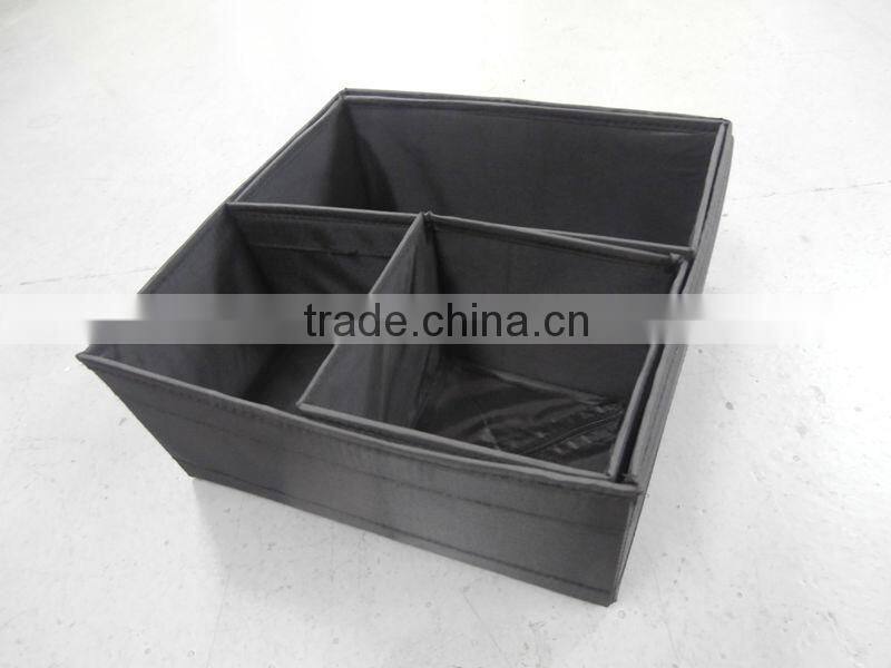 Fabric polyester multipurpose clothes storage box with removable lattice