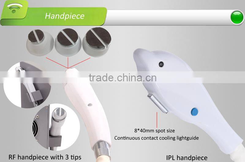 IPL equipment,Hot selling portable IPL+rf e-light hair removal machine,2 year warranty CE approved,Xenon IPL lamp