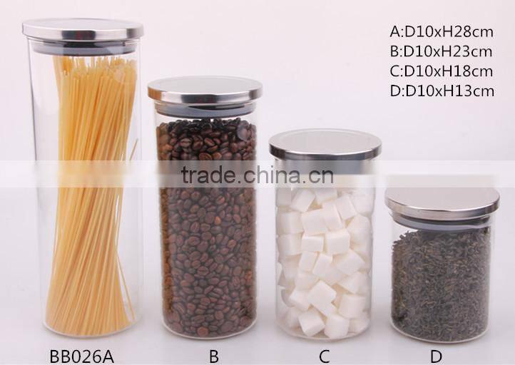 2014 new design high clear blown glass jar used for food