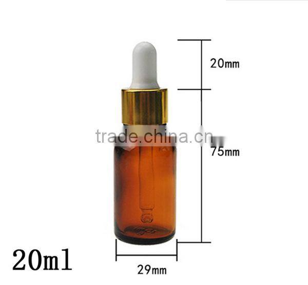 2016 factory price 20ml amber glass bottle, glass dropper bottle, green glass bottle