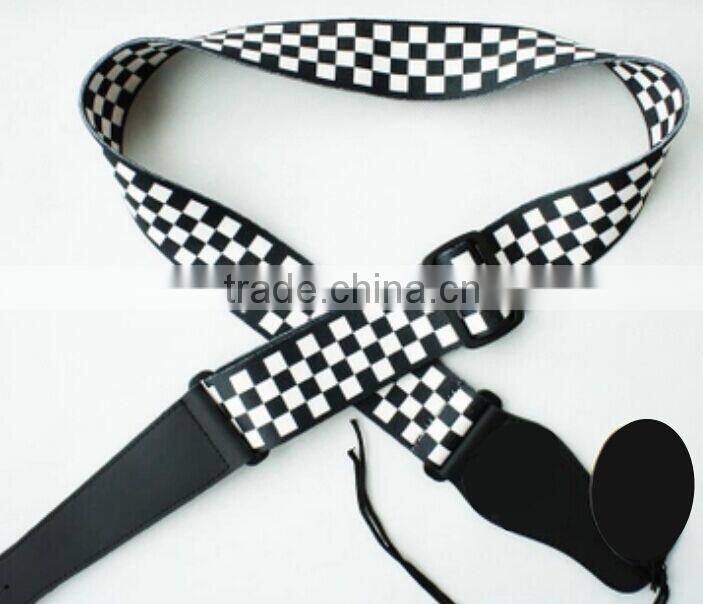 Celebrity Avril Lavigne concert style Black&White guitar belt, guitar strap
