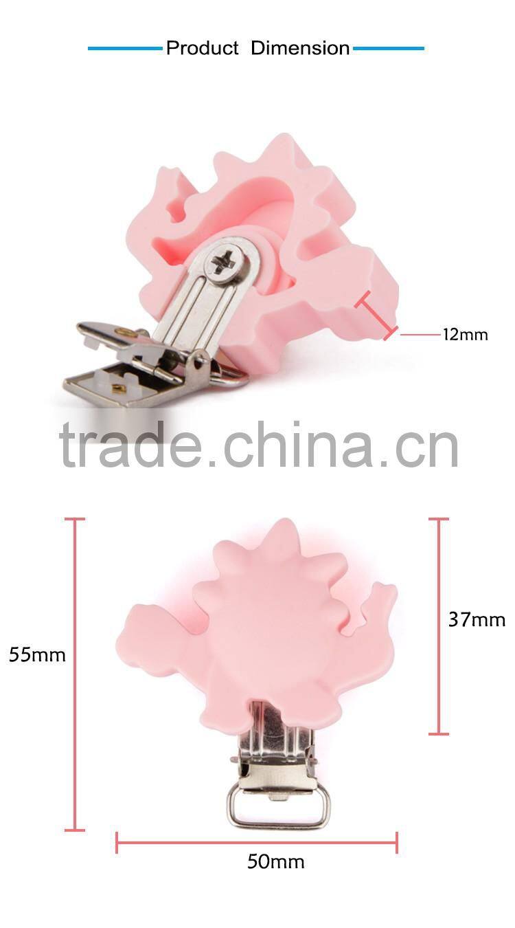 Eco-friendly food grade silicone baby pacifier clips