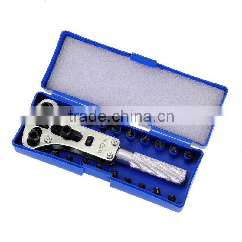 Stainless steel three jaw watch case remover watch repair tools remover with 15 pins