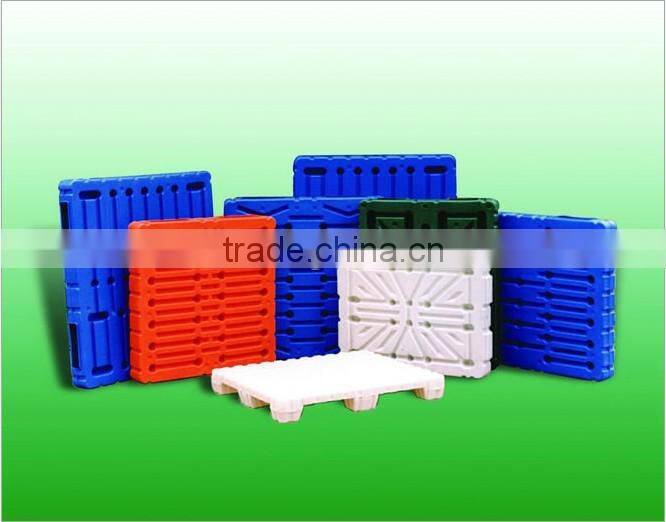 Customize OEM blow molding plastic pallet combined with 8 steel inside single faced plastic pallet
