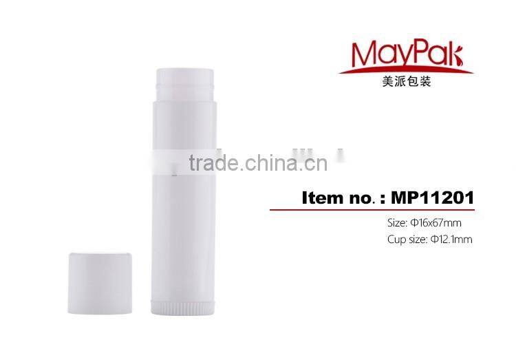 Wholesale white color pp plastic lip balm tubes