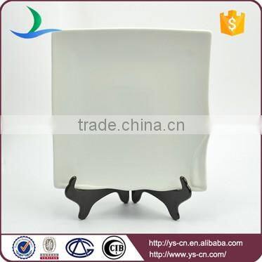 Wholesale rectangule white ceramic catering serving dinner plates porcelain