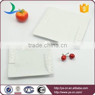 Wholesale ceramic white square restaurant custom dinner plate