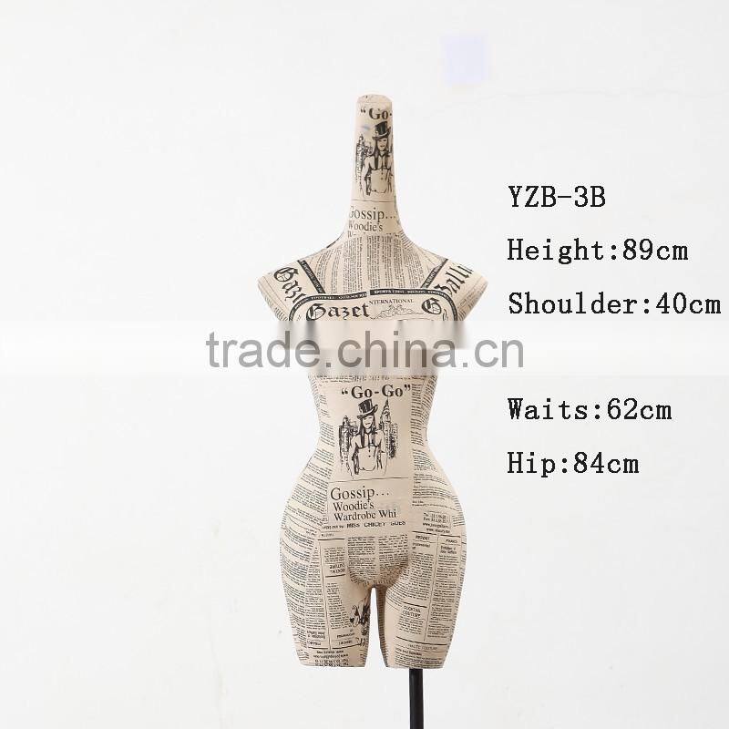 Fashion printing paper dress form slender neck torso female mannequins