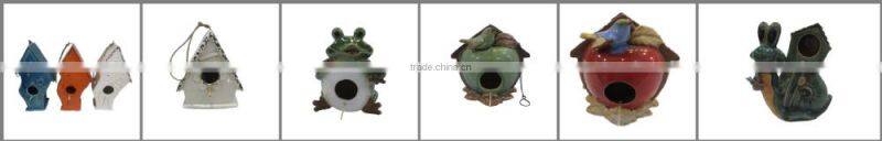 Delicate red apple ceramic bird feeder