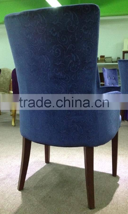 Classic Wooden Frame Upholstered fabric hotel sofa chair
