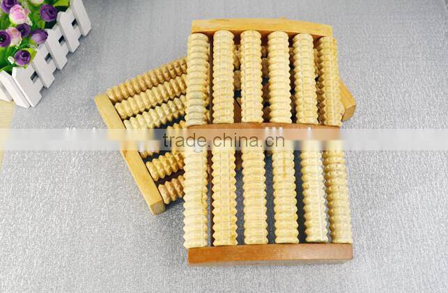 wholesale 6 rows Body Relax Massager Tool Foot Massage Wooden Roller