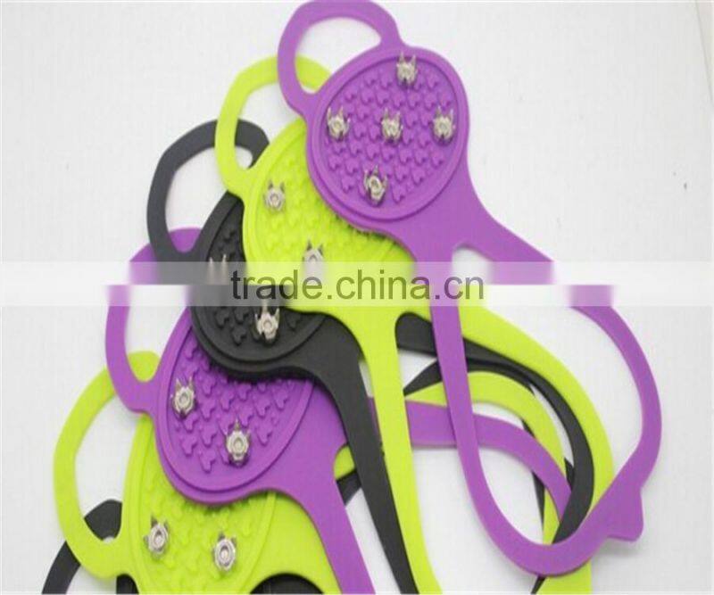 antifrozen and antiskid silicone rubber snow shoes with stainless spikes