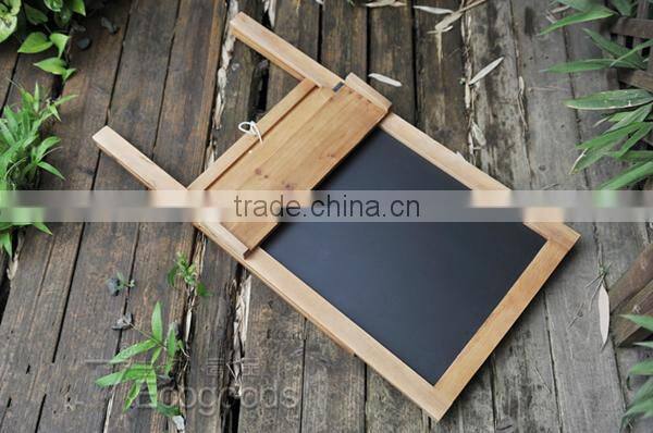 Natural colore handmade display standing wooden black board