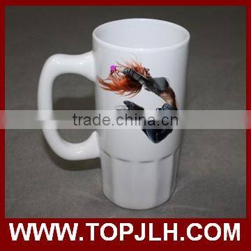 Topjlh high quality sublimation glass beer mug with handle