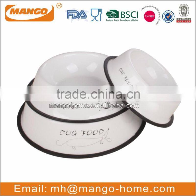 3 Size powder coating metal dog food bowl