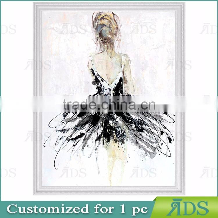 Handmade Modern Abstract Human Woman Figure Oil Painting Back