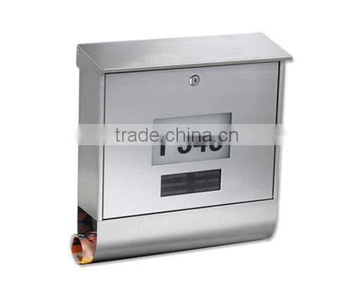 FQ-127 Classic Stainless Steel Mailbox,Lockable Letterbox,wall mounted mailbox