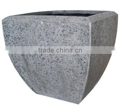 sandstone square garden flower pot with granite finish