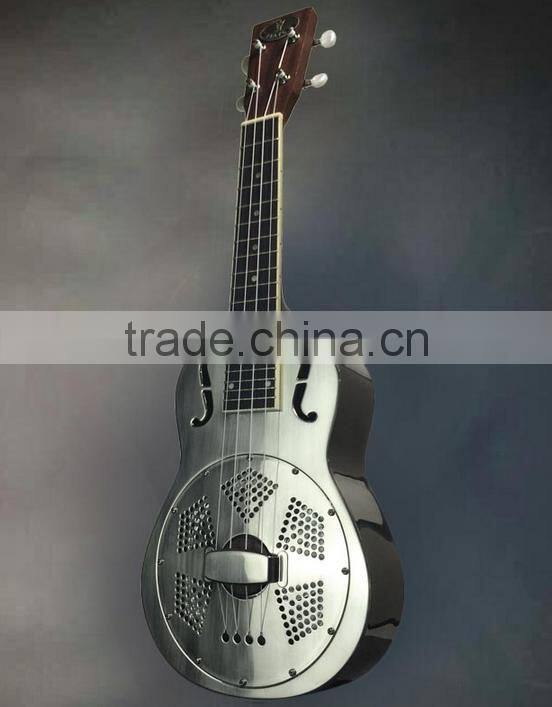 resonator ukulele with blues slide, copper alloy resonator ukulele, ukulele 23inch
