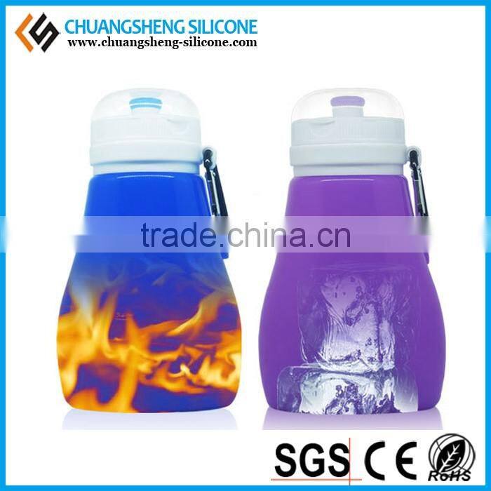 High-tempreture bare Silicone Foldable new water bottles, sports water container