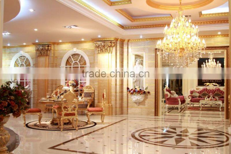 luxuious antique solid wood Italian rococo elegant Gold color European style french king size bedroom