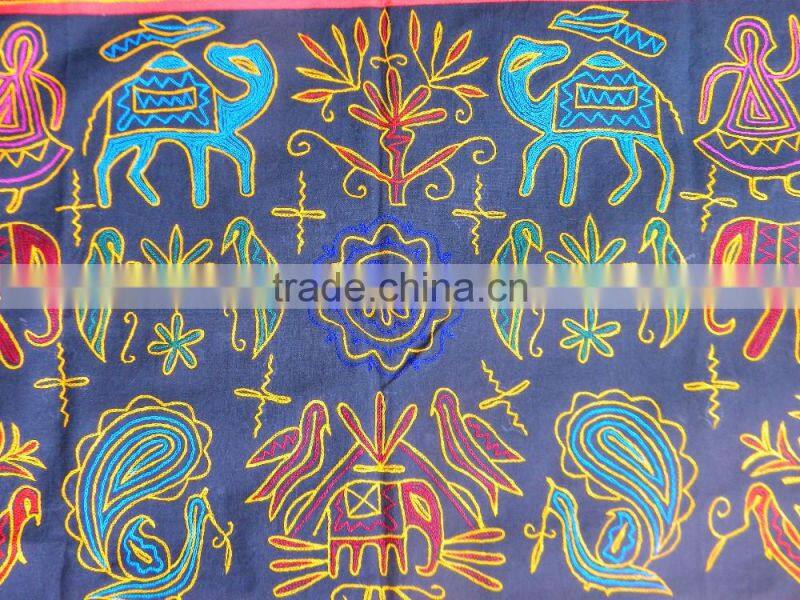 Home Decorative Indian Ethnic Embroidery Work Mirror work Cotton Wall Hanging Tapestry