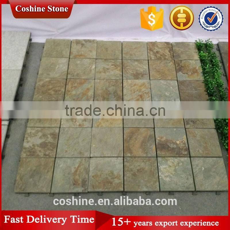 Cheap square shape flooring tile natural rustic slate