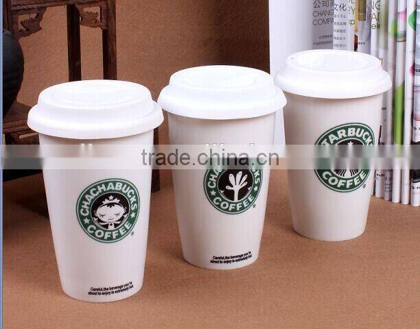 Wholesale starbucks coffee mug, ceramic starbucks mug with silicone lid and sleeve