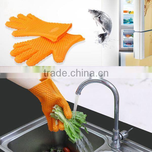Multi Using Silicone Heat Resistant Dishwashing Cooking Grill Gloves
