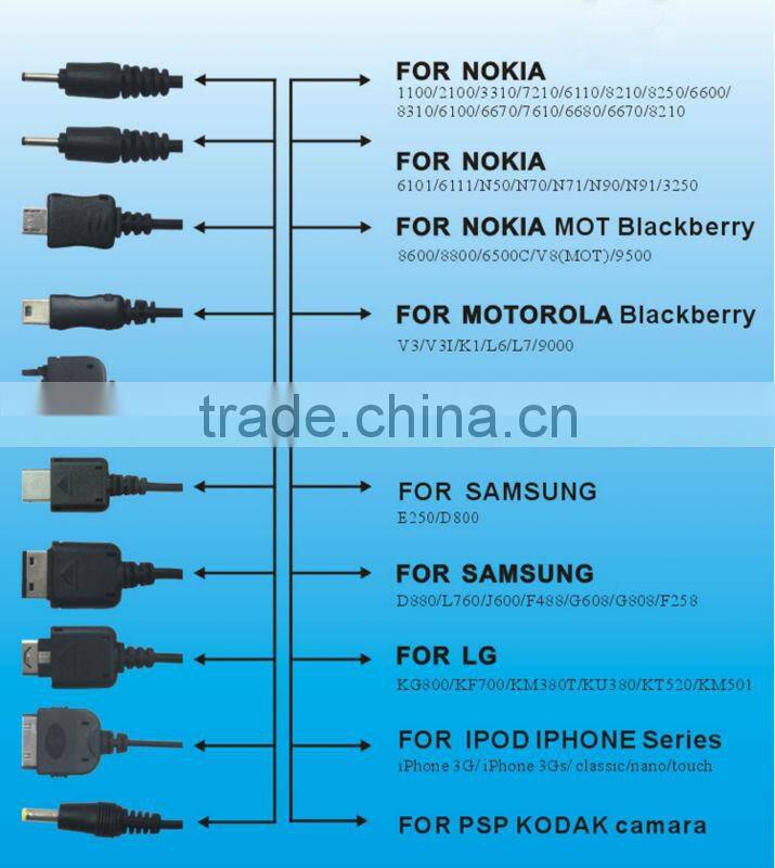 Multi 10 in 1 Universal Multi-Function Cell Phone Game USB Charging Cable Charger line