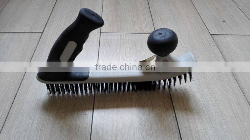 Two Handed Wire Brush With Soft Grip Handle