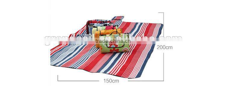 wholesale customised logo picnic blanket tartan foldable camping picnic mat with waterproof PEVA backing