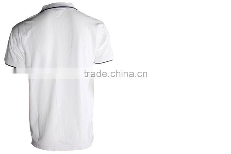 White Turndown Collar Mercerized Cotton Polo Shirts