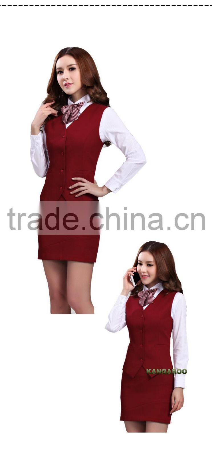 Receptionist Captain Uniform Hotel Front Office Chinese Collar