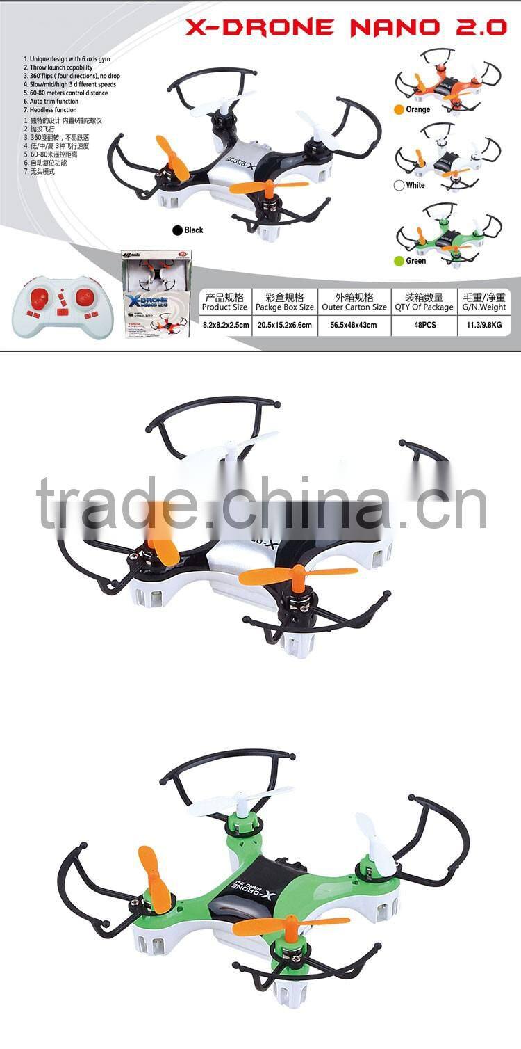Throw launch capability drone mini with protection ring