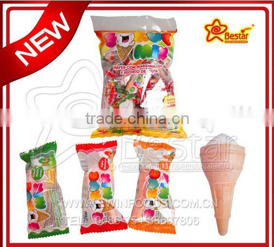 Hot Sale Strawberry Shape Marshmallow With Fruity Jam