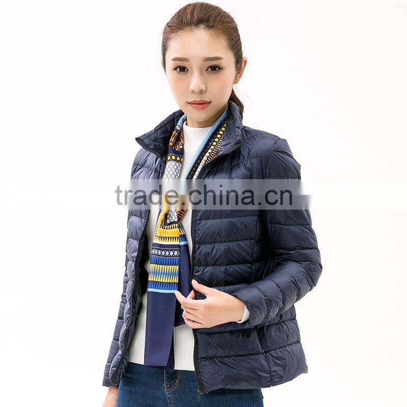 Wholesale woman ultra light down jacket winter feather weight ladies down jacket