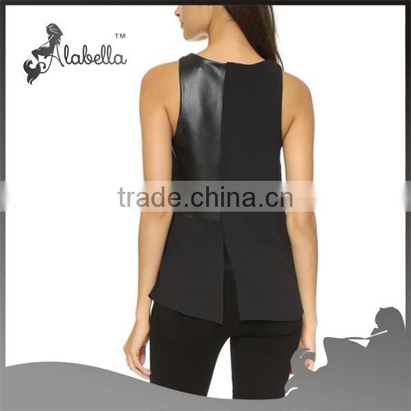 2016 new products black top leather tops