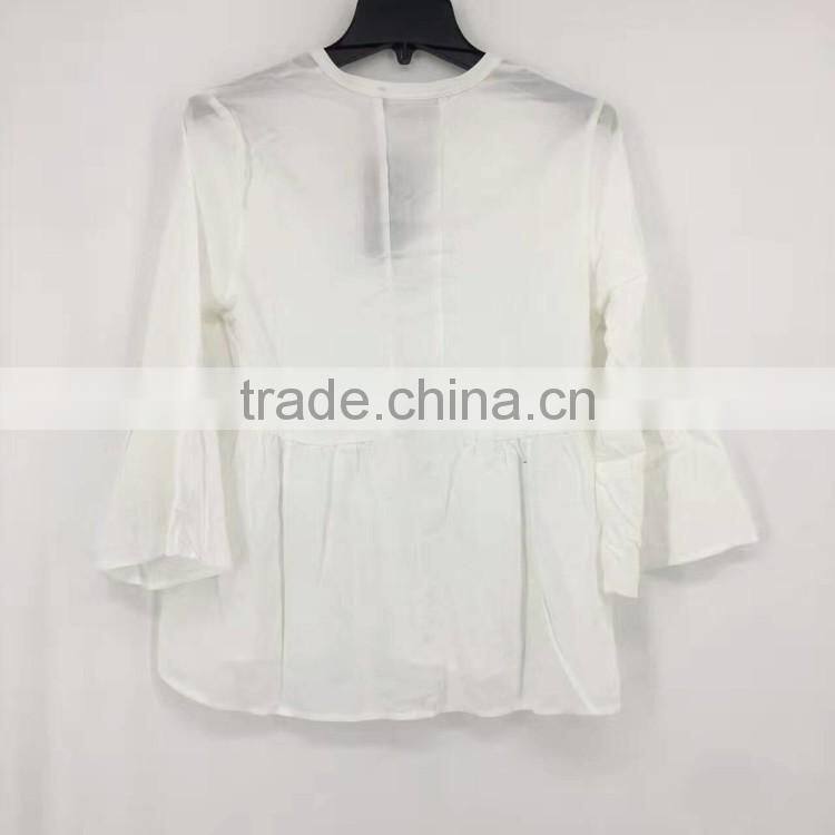 Latest design women fancy white button up shirt