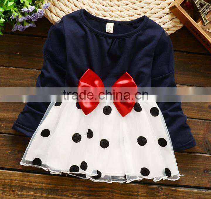 2016 wholesale baby girl cotton party wear dress