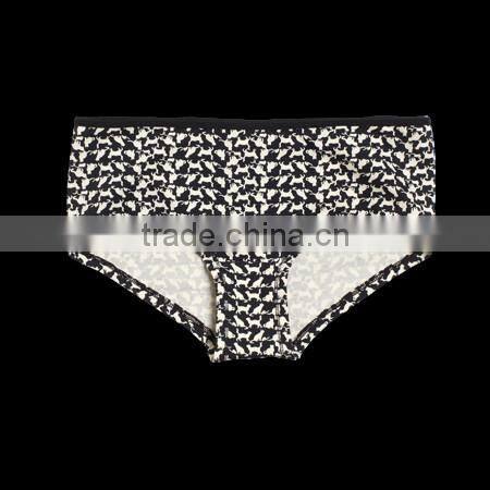 Mass style solid black moda/spandex briefs women underwear
