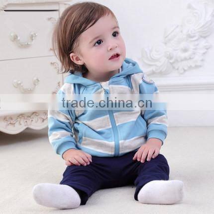 Baby Striped Hoodies Custom Toddler's Autumn Warm Hoody Zip Up Sweatshirt Wholesale