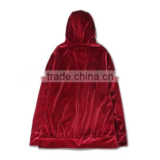 custom soft solid Hoodie/ wholesale blank velourhoodie men/ pullover hoodies