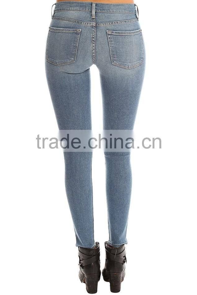 2016 name brand ripped girl jeans for custom with your Logo