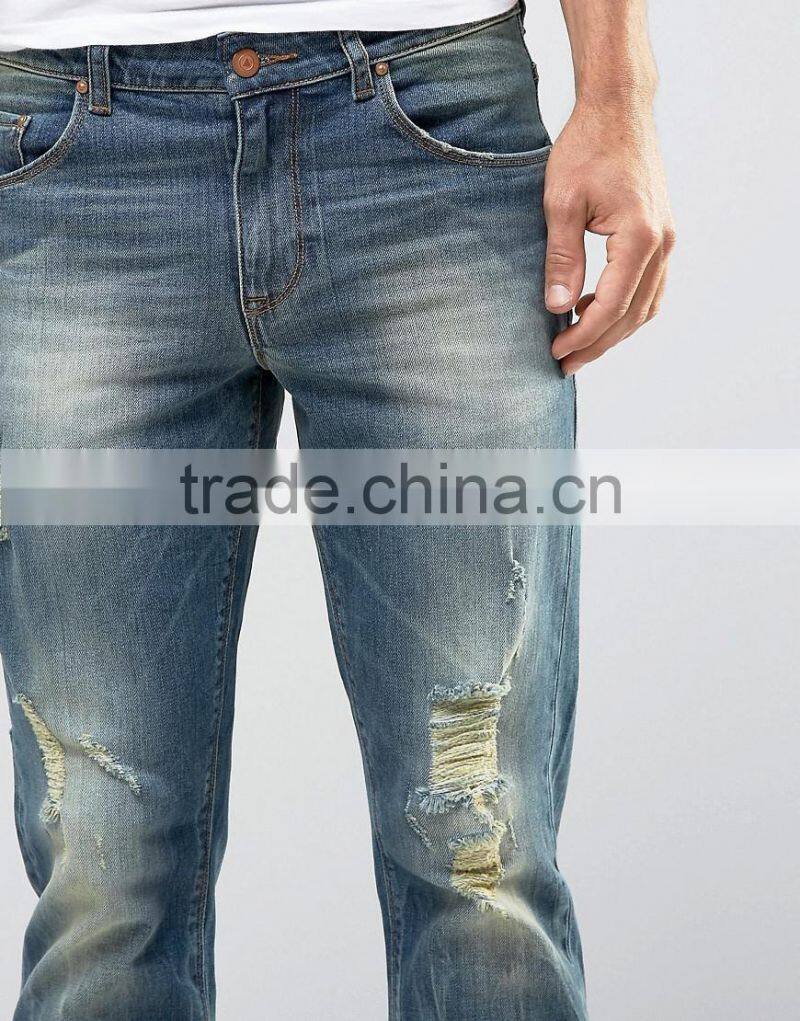 2016 new style mens denim jeans fashion skinny distressed jeans